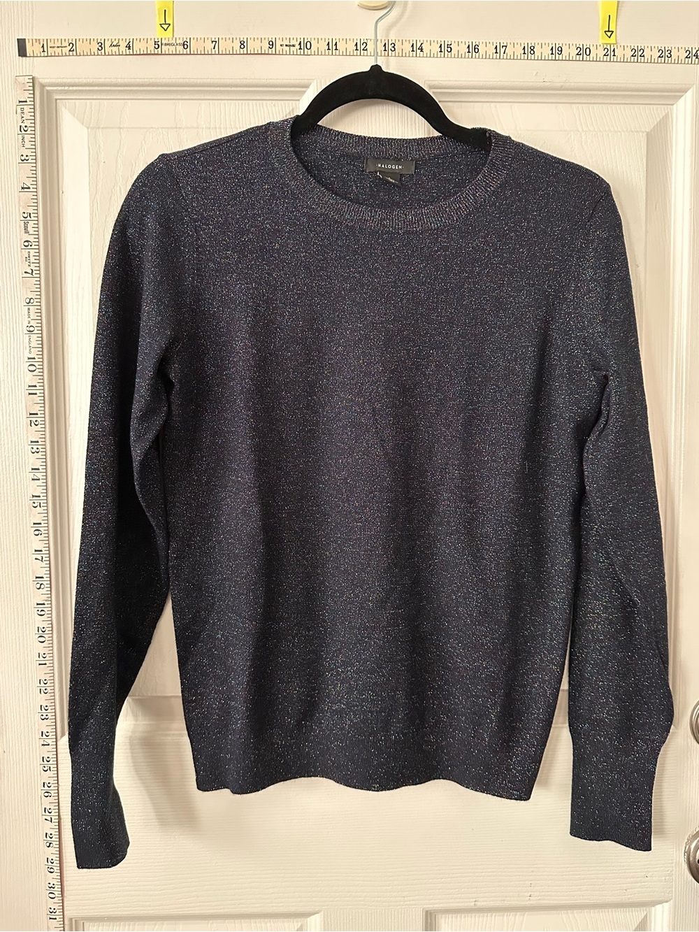 Halogen Navy Metallic Crewneck Sweater